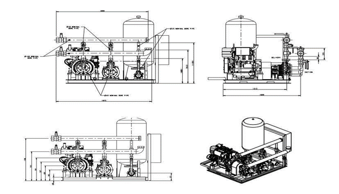Mechanical engineering drawings and model